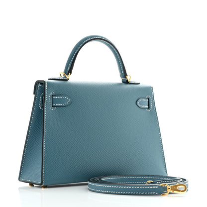 Hermes Epsom Mini Kelly Sellier 20 New Blue Jean 3 of 10
