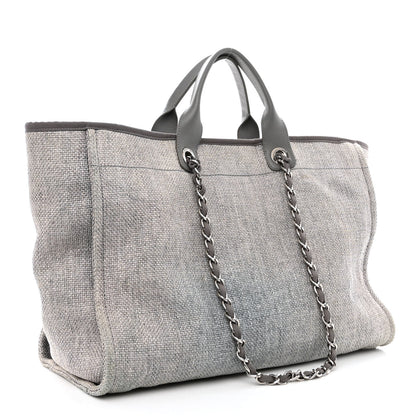 Chanel Woven Straw Large Deauville Tote Grey 3 of 18