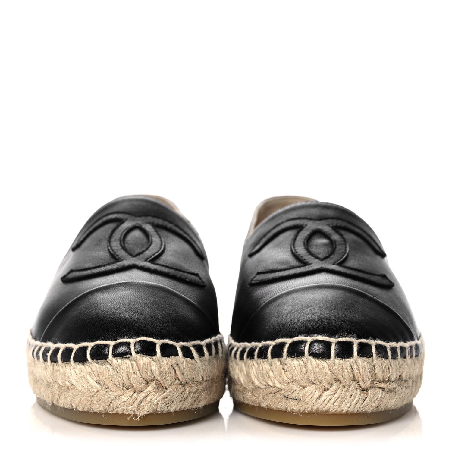 Chanel Lambskin CC Espadrilles 35 Black 2 of 9