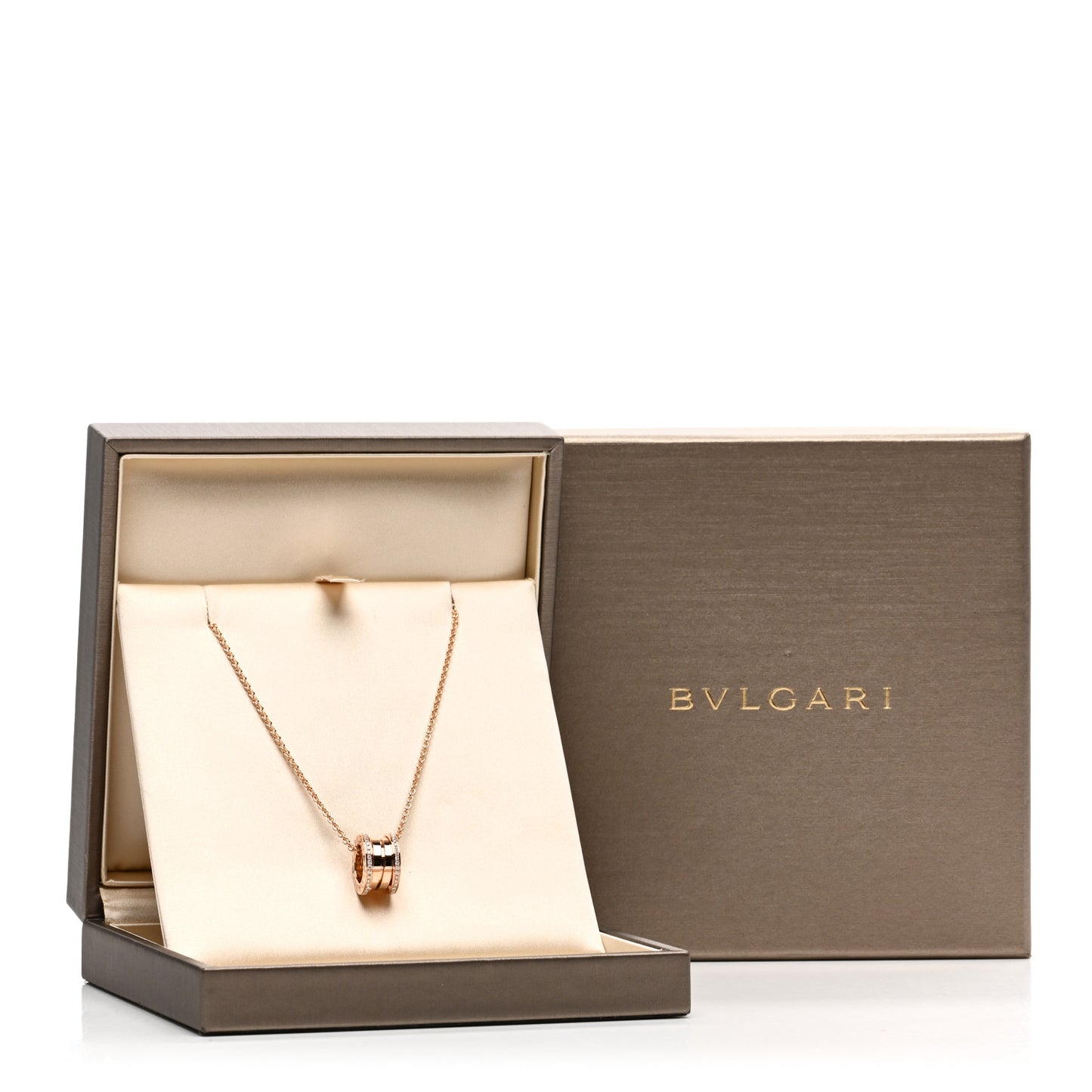 18K Rose Gold Diamond B.Zero1 Pendant Necklace