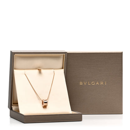 Bulgari 18K Rose Gold Diamond B.Zero1 Pendant Necklace 5 of 5