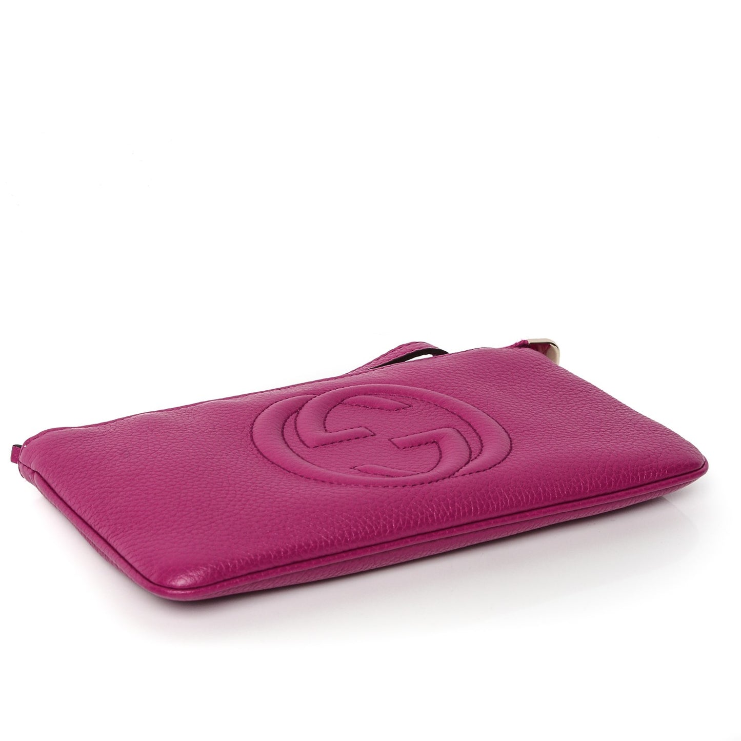 Pebbled Calfskin Soho Wristlet Bright Bougainvillea