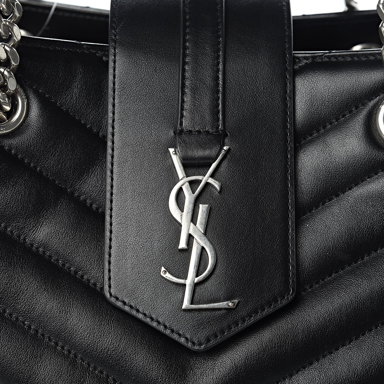 Saint Laurent Calfskin Y Quilted Monogram Large Loulou Shopper Black 11 of 11
