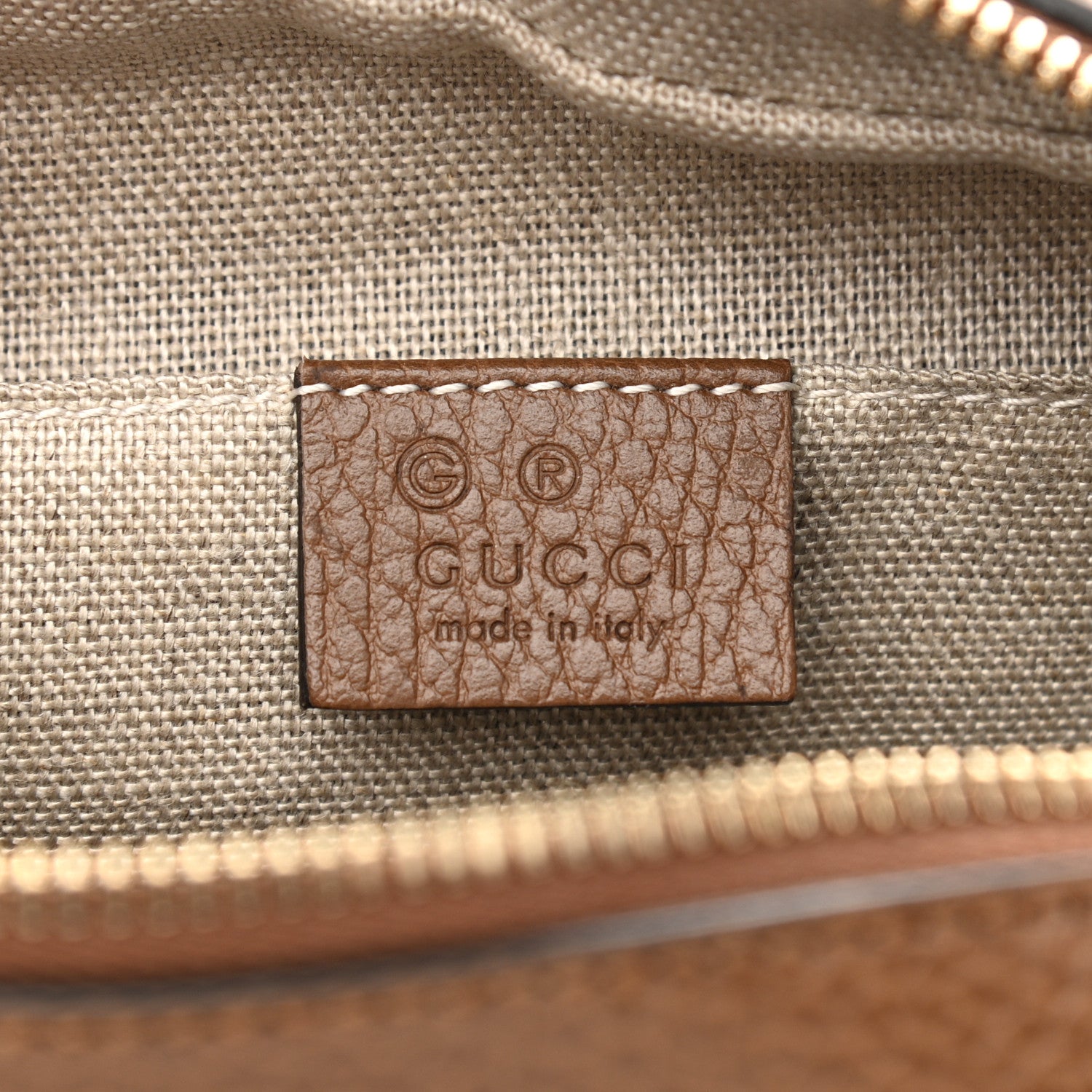 Gucci Monogram Mini Bree Messenger Bag Beige Tabacco 9 of 10