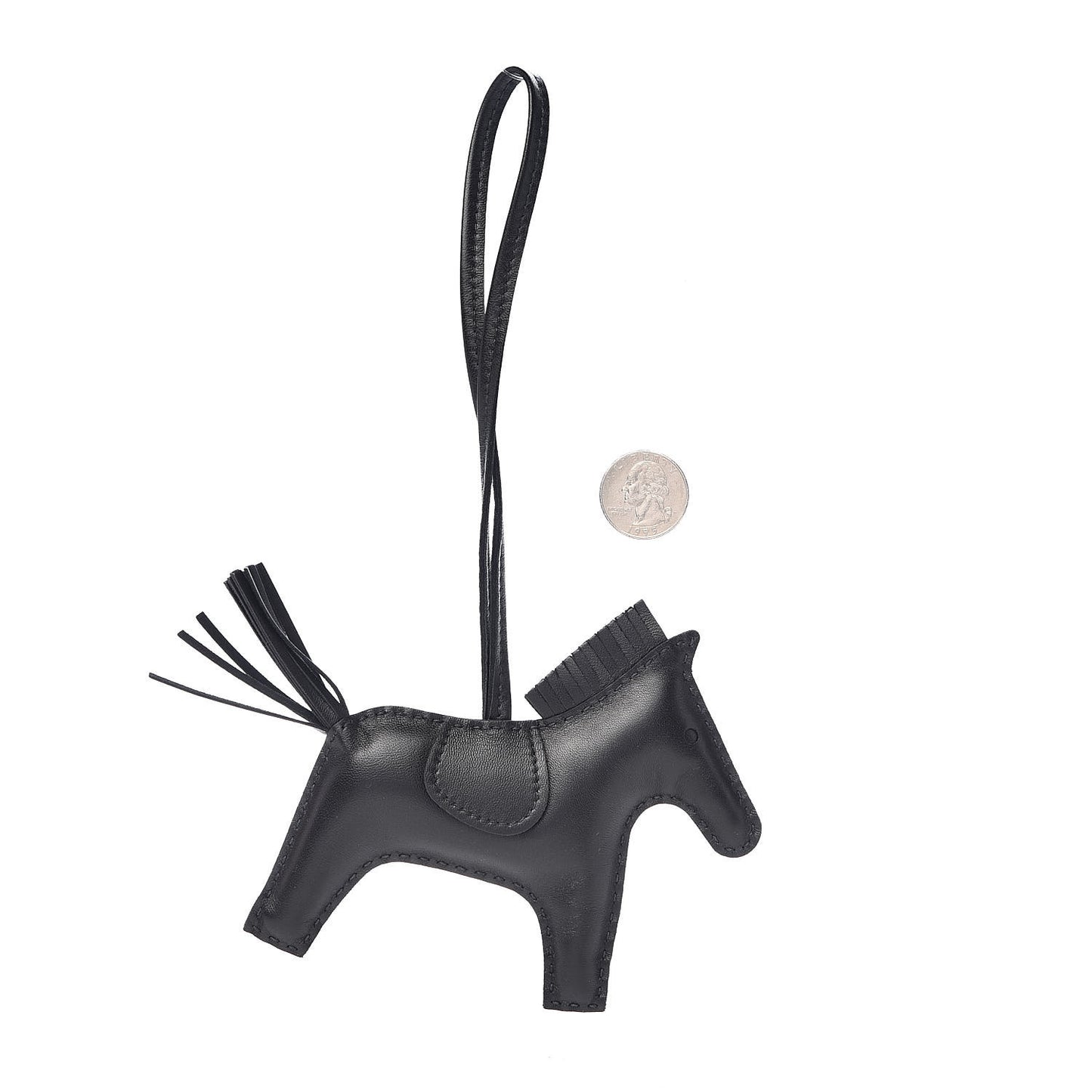 Milo Lambskin Grigri Rodeo Horse Bag Charm MM So Black