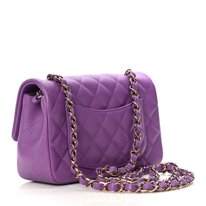 Chanel Lambskin Quilted Mini Rectangular Flap Purple 3 of 11