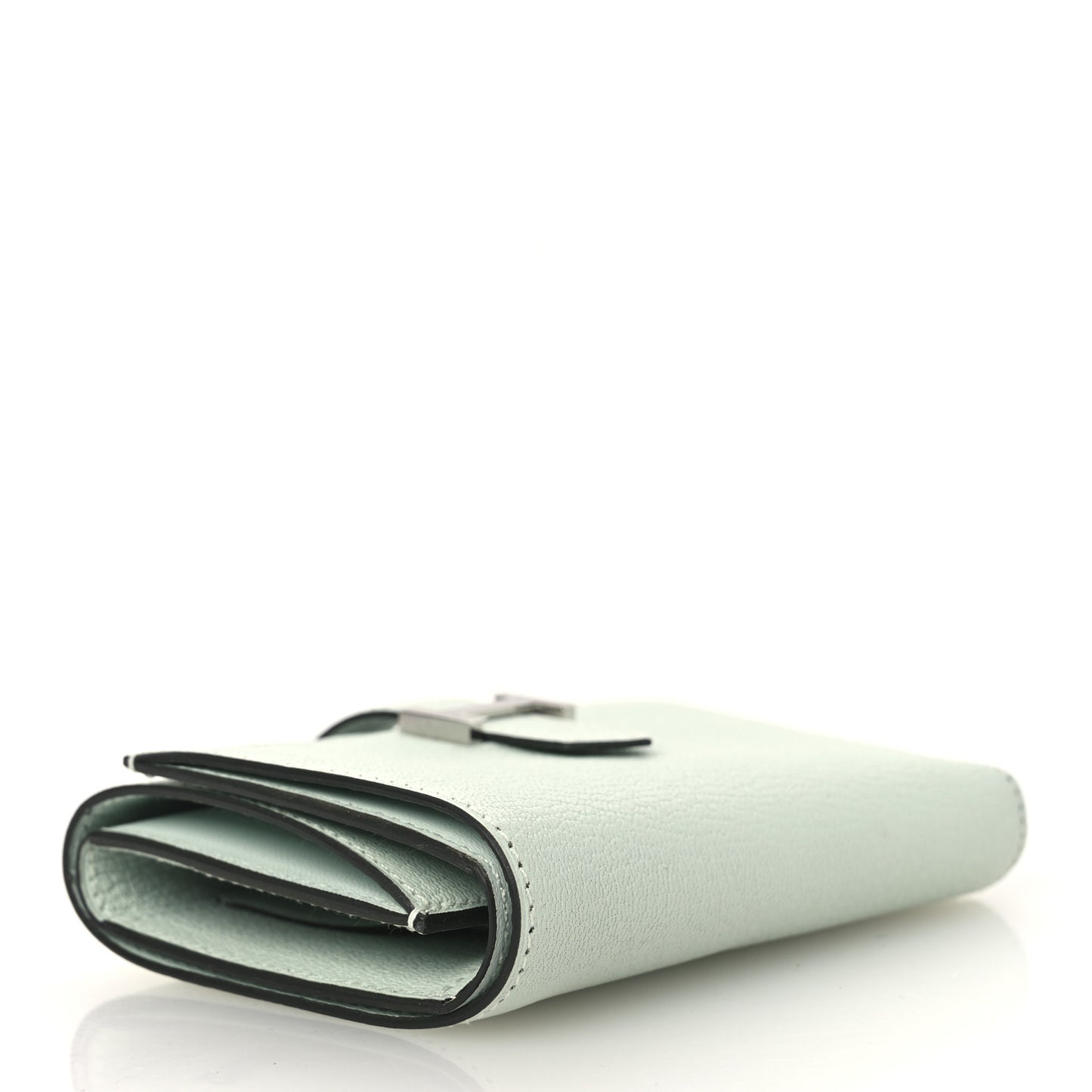 Chevre Mysore Tri-Fold Compact Bearn Wallet Vert Peppermint