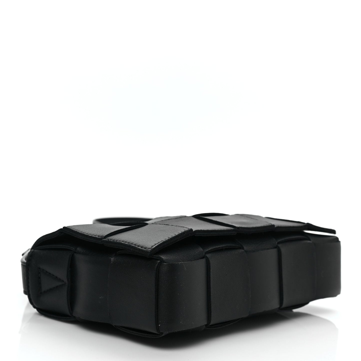 Lambskin Maxi Intrecciato Cassette Crossbody Bag Black