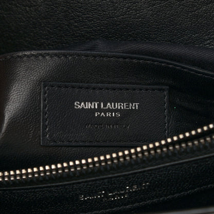 Saint Laurent Sheepskin Matelasse Chevron Monogram Large College Satchel Black 7 of 12