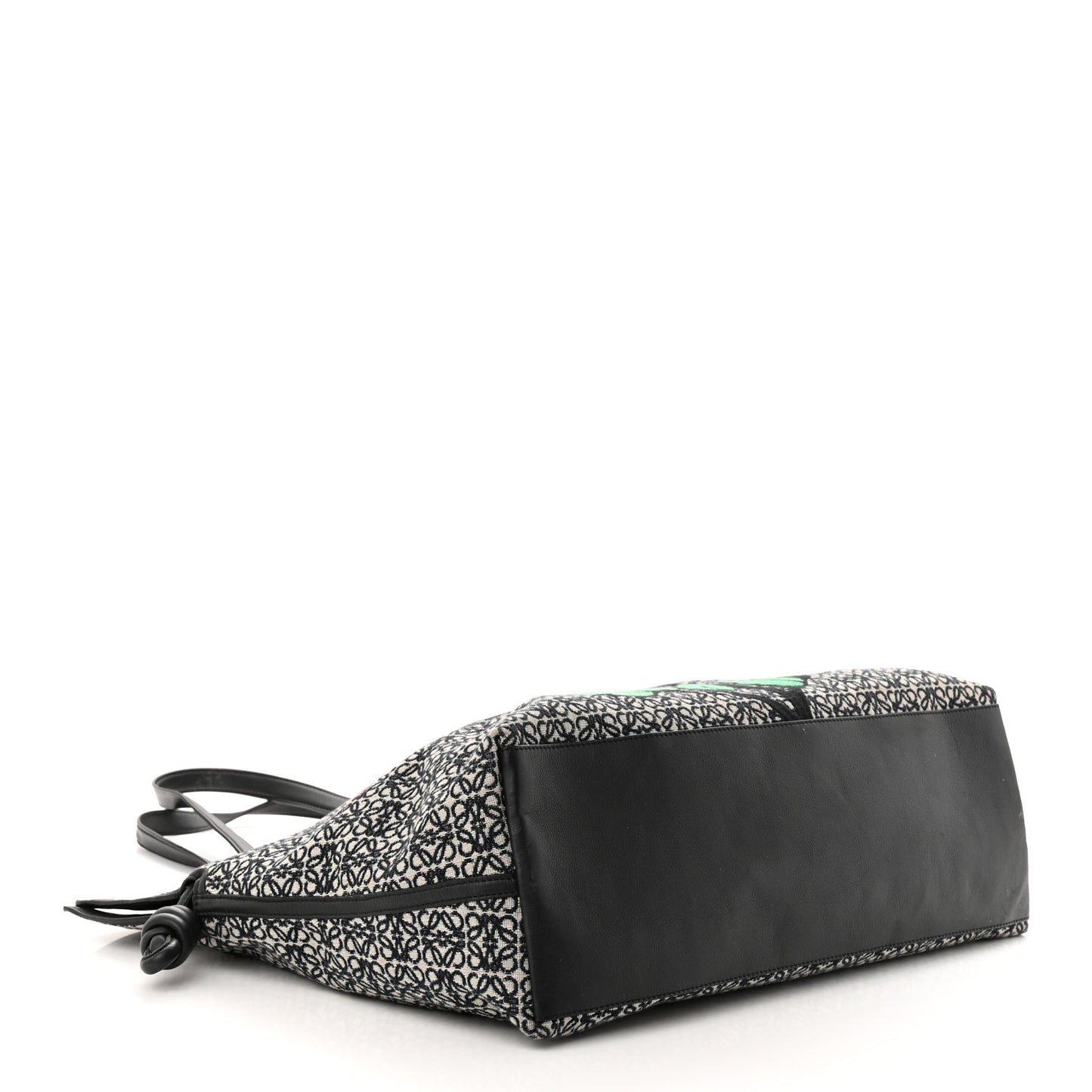 Canvas Calfskin Herbarium Flamenco XL Knot Bag Black Multicolor