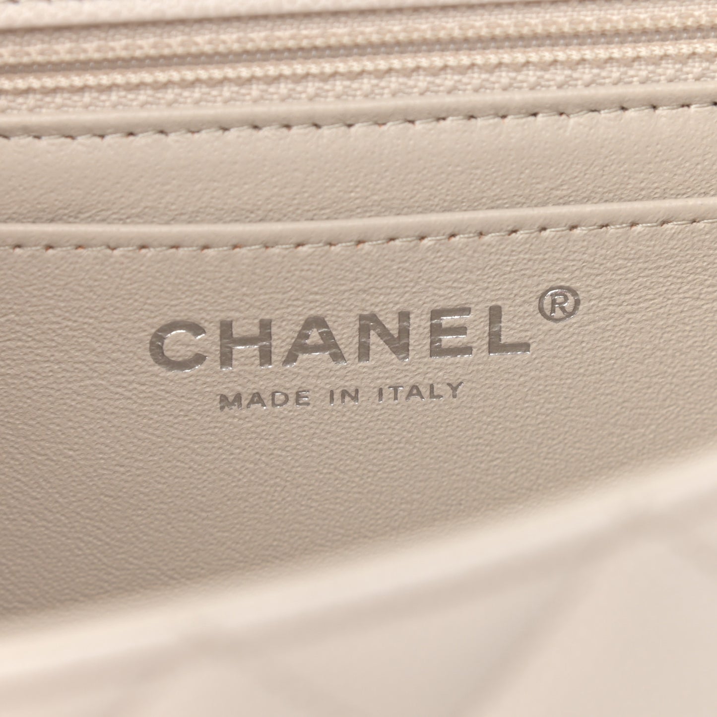 Caviar Quilted Mini Rectangular Flap Ivory