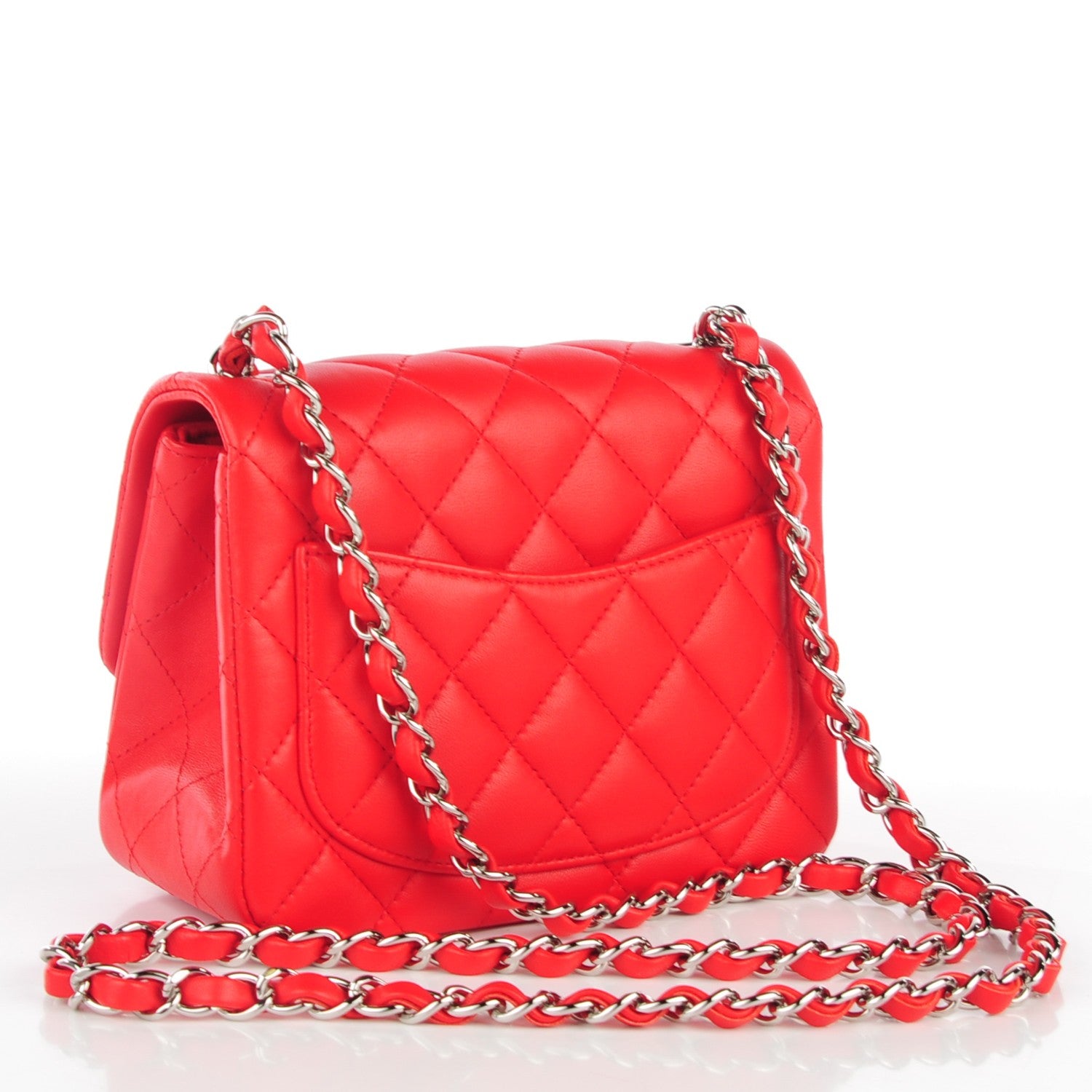 Chanel Lambskin Quilted Mini Square Flap Red 3 of 8