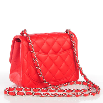 Chanel Lambskin Quilted Mini Square Flap Red 3 of 8