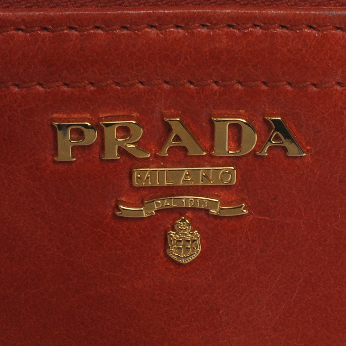 Prada Vitello Shine Zip Around Wallet Mandarino 7 of 11