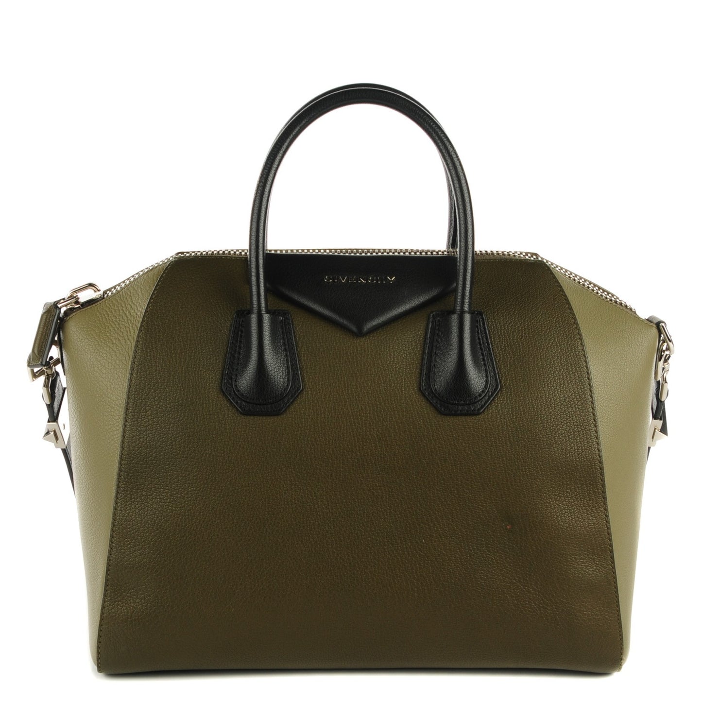 Sugar Goatskin Medium Tri-Color Antigona Khaki Black