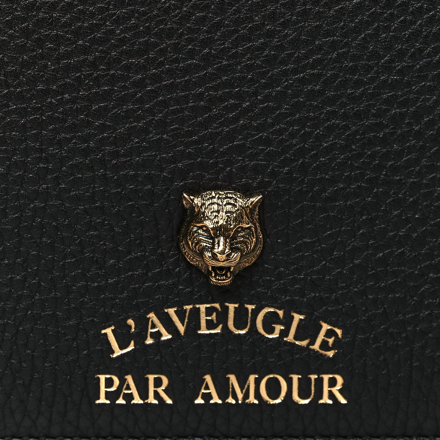 Grained Calfskin L'aveugle Par Amour Chain Wallet Black