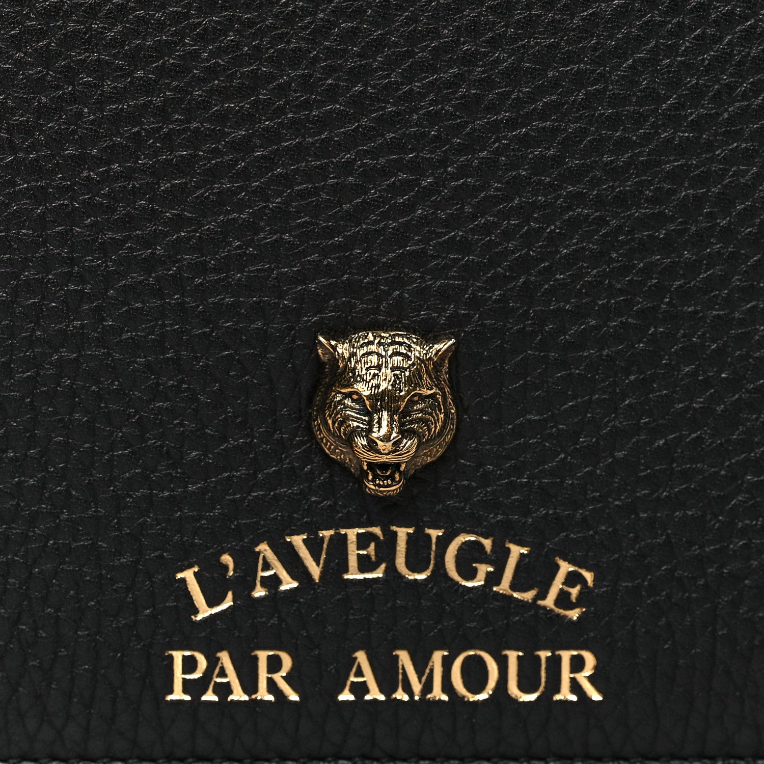 Gucci Grained Calfskin L'aveugle Par Amour Chain Wallet Black 7 of 10