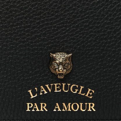 Gucci Grained Calfskin L'aveugle Par Amour Chain Wallet Black 7 of 10