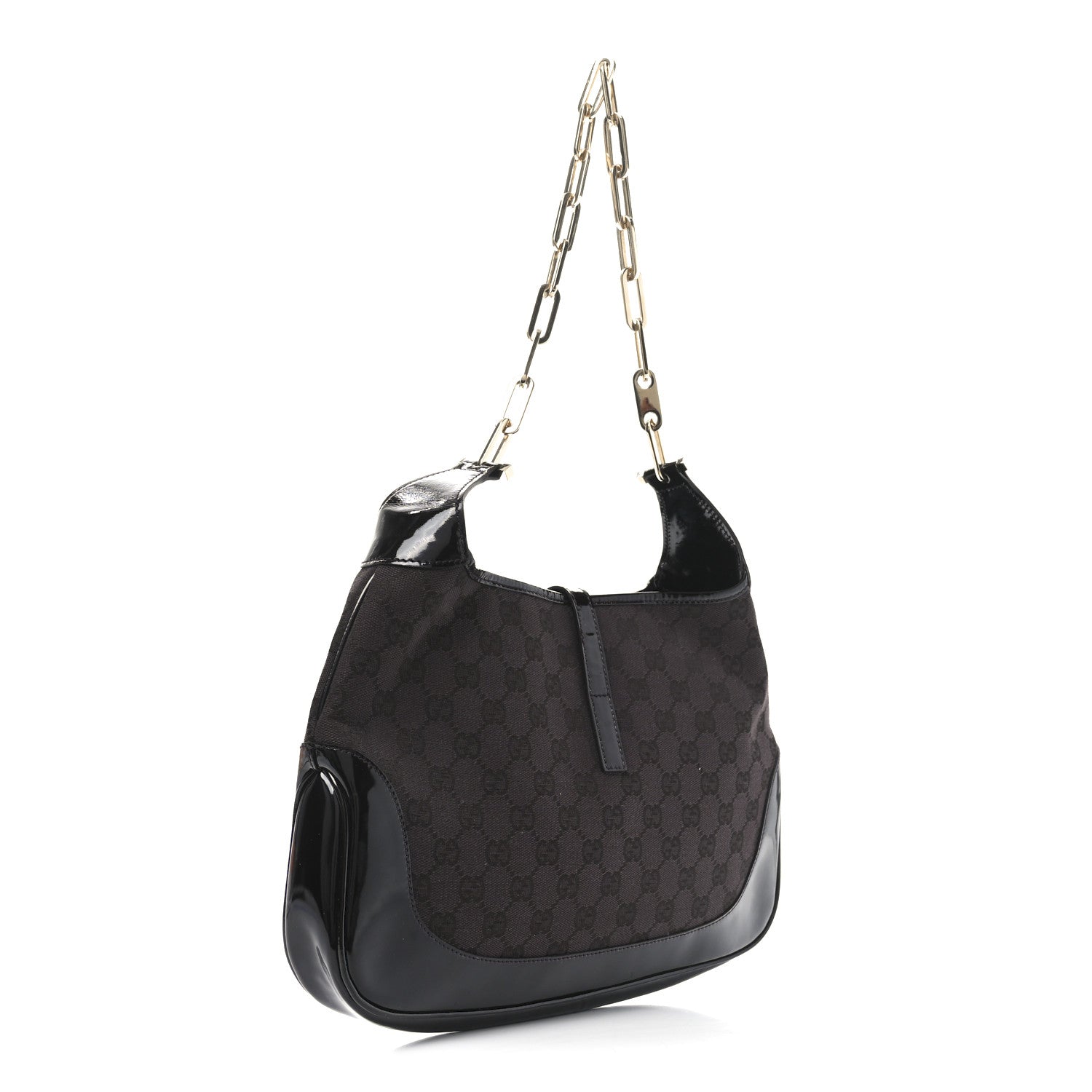 Gucci Monogram Jackie O Chain Hobo Dark Brown 3 of 10