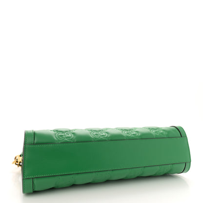 Gucci Calfskin GG Matelasse Large Slim Chain Shoulder Bag Spring Green Natural 4 of 10
