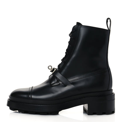 Hermes Glossed Calfskin Funk Ankle Boots 39 Black 1 of 16