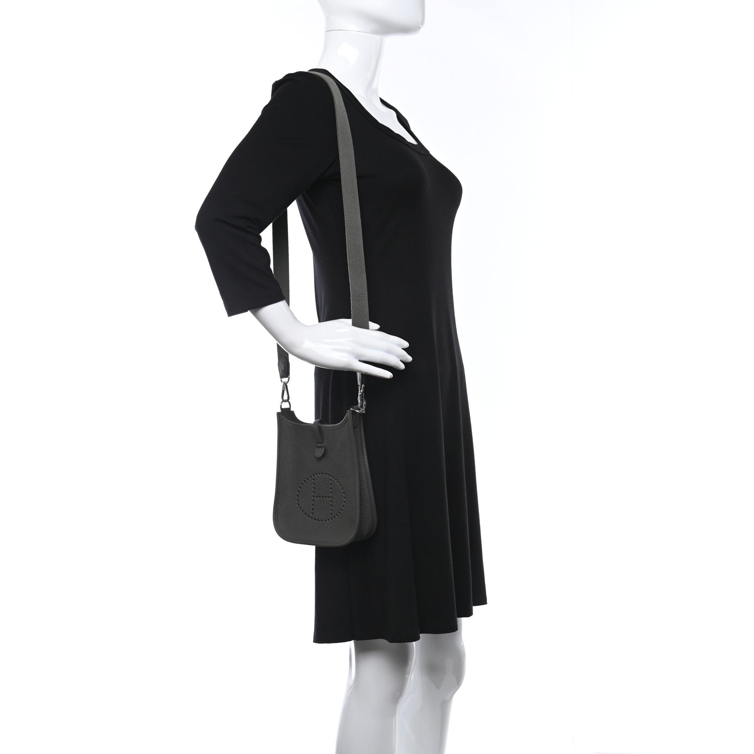 Hermes Taurillon Clemence Evelyne TPM Vert De Gris 2 of 10