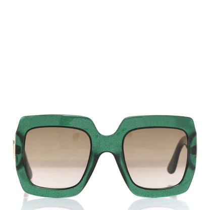 Gucci Glitter Acetate Square Frame Sunglasses GG0053S Green 2 of 9