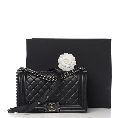 Chanel Caviar Quilted Medium Boy Flap Black 12 of 12