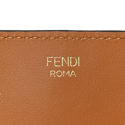 Fendi Vitello Grace Suede Snakeskin Small Flip Tote Nocciola Light Brown Marrone 6 of 9
