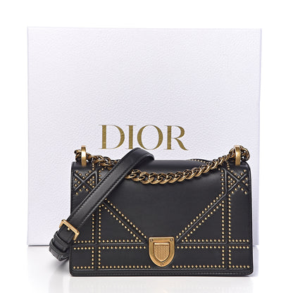 Christian Dior Calfskin Studded Small Diorama Flap Bag Black 11 of 11