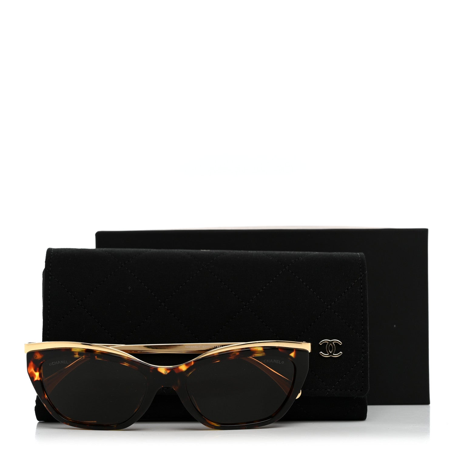 Chanel Acetate Metal Cat Eye Sunglasses 4299 Tortoise 7 of 7