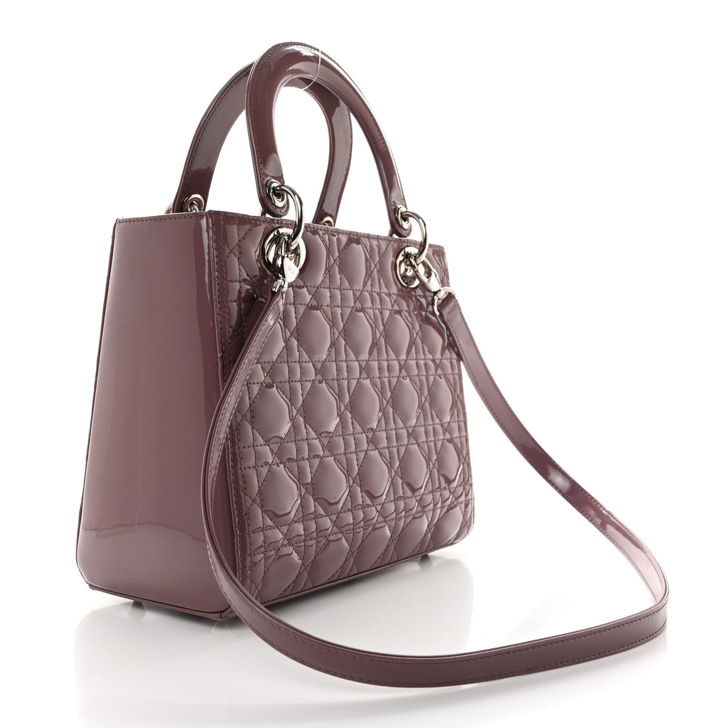 Patent Cannage Medium Lady Dior Purple