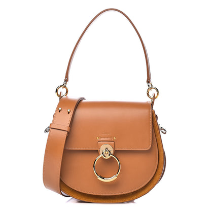 Chloe Calfskin Suede Large Tess Bag Autumnal Brown 1 of 10