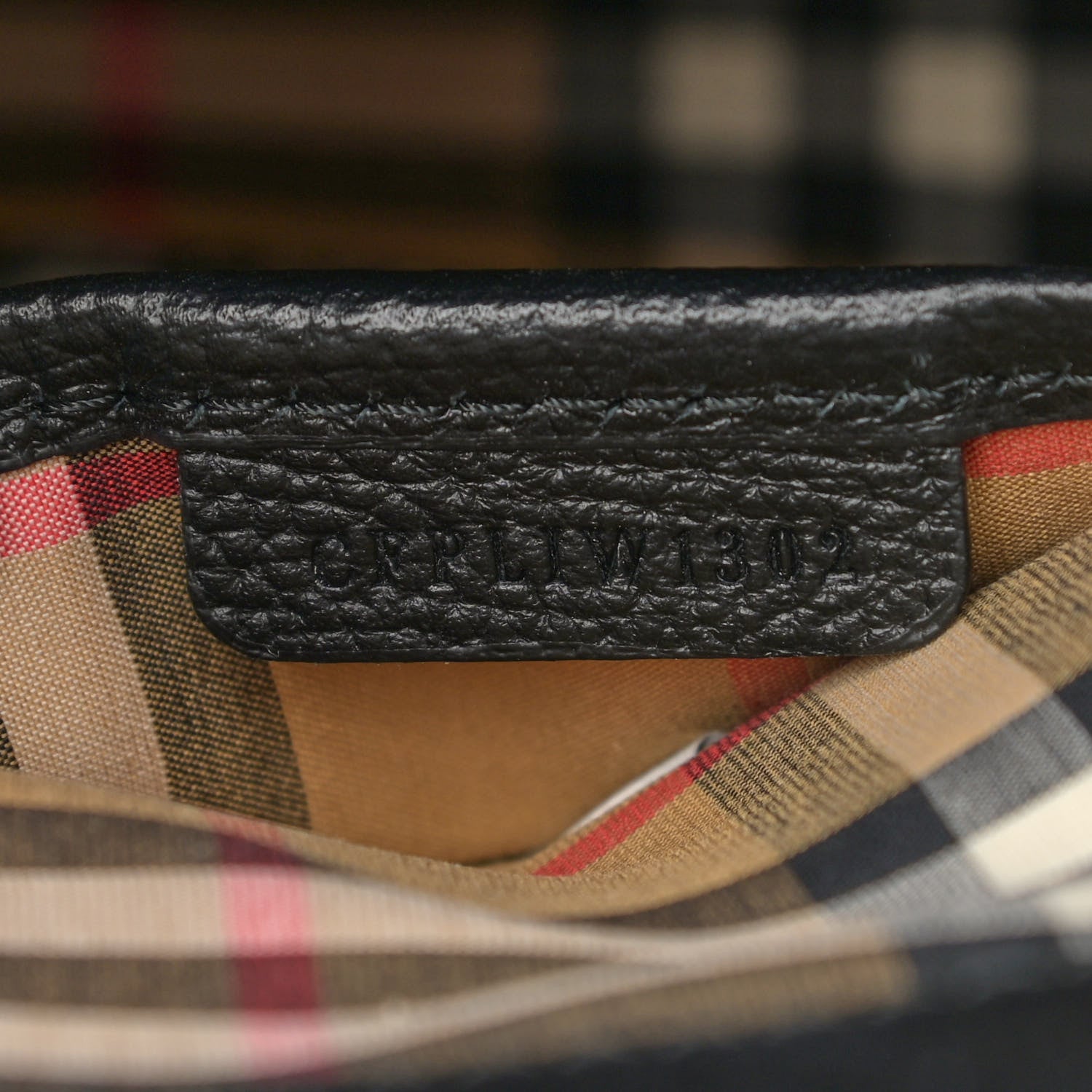 Burberry Grainy Calfskin Vintage Check Medium Banner Tote Black 9 of 16