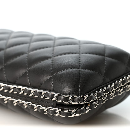 Chanel Lambskin Quilted Chain Around Clutch Grey 10 of 10
