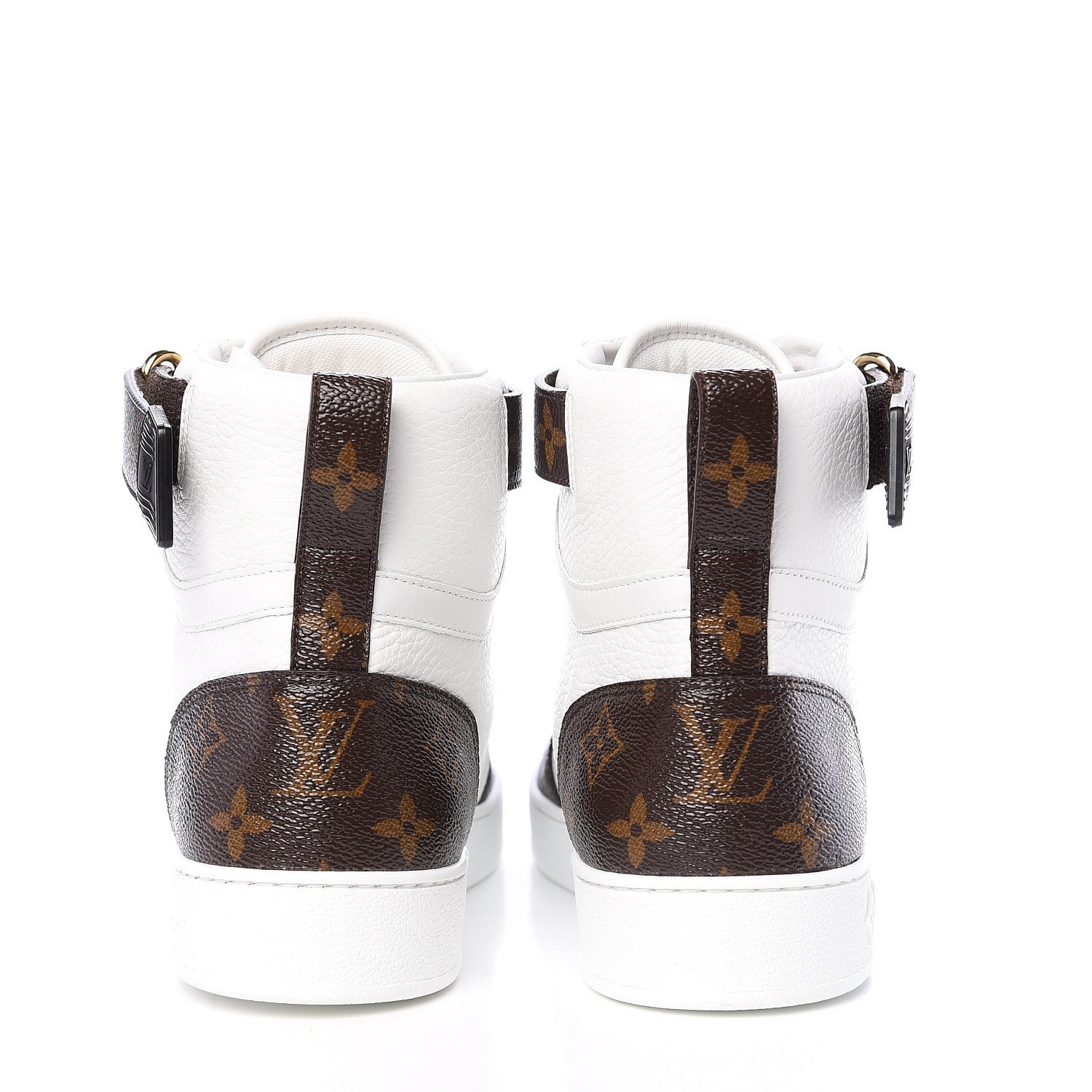 Louis Vuitton Grained Calfskin Patent Monogram Boombox Sneaker Boots 39.5 White 5 of 7