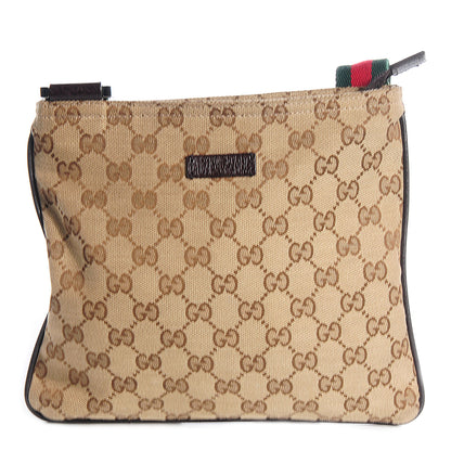 Gucci Monogram Web Small Flat Messenger Bag Dark Brown 1 of 7
