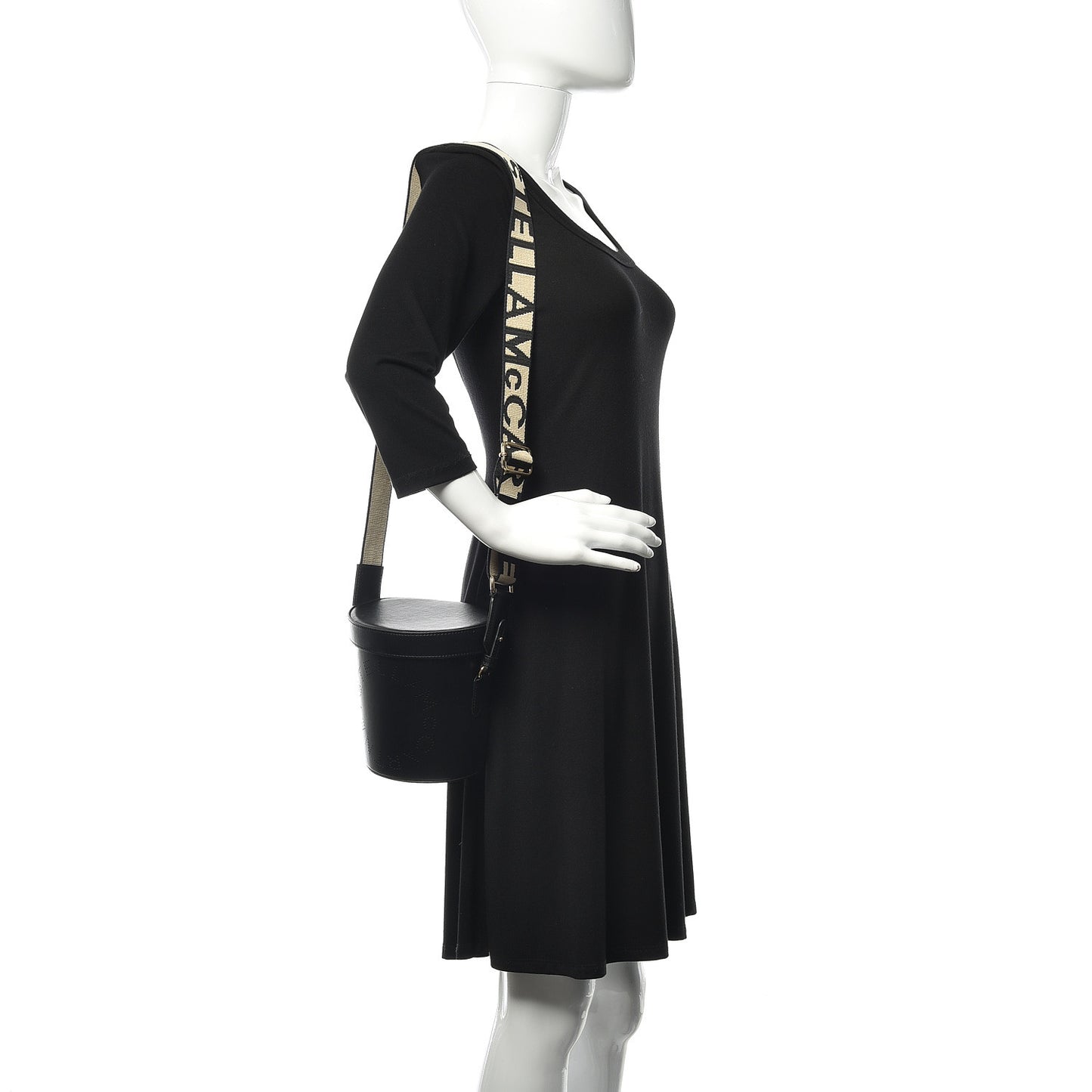 Eco Soft Alter Nappa Perforated Logo Bucket Bag Black