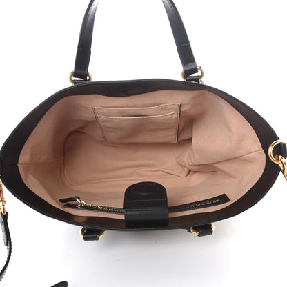Gucci Soft GG Supreme Monogram Bees Small Crossbody Tote Beige Oro Black 5 of 7