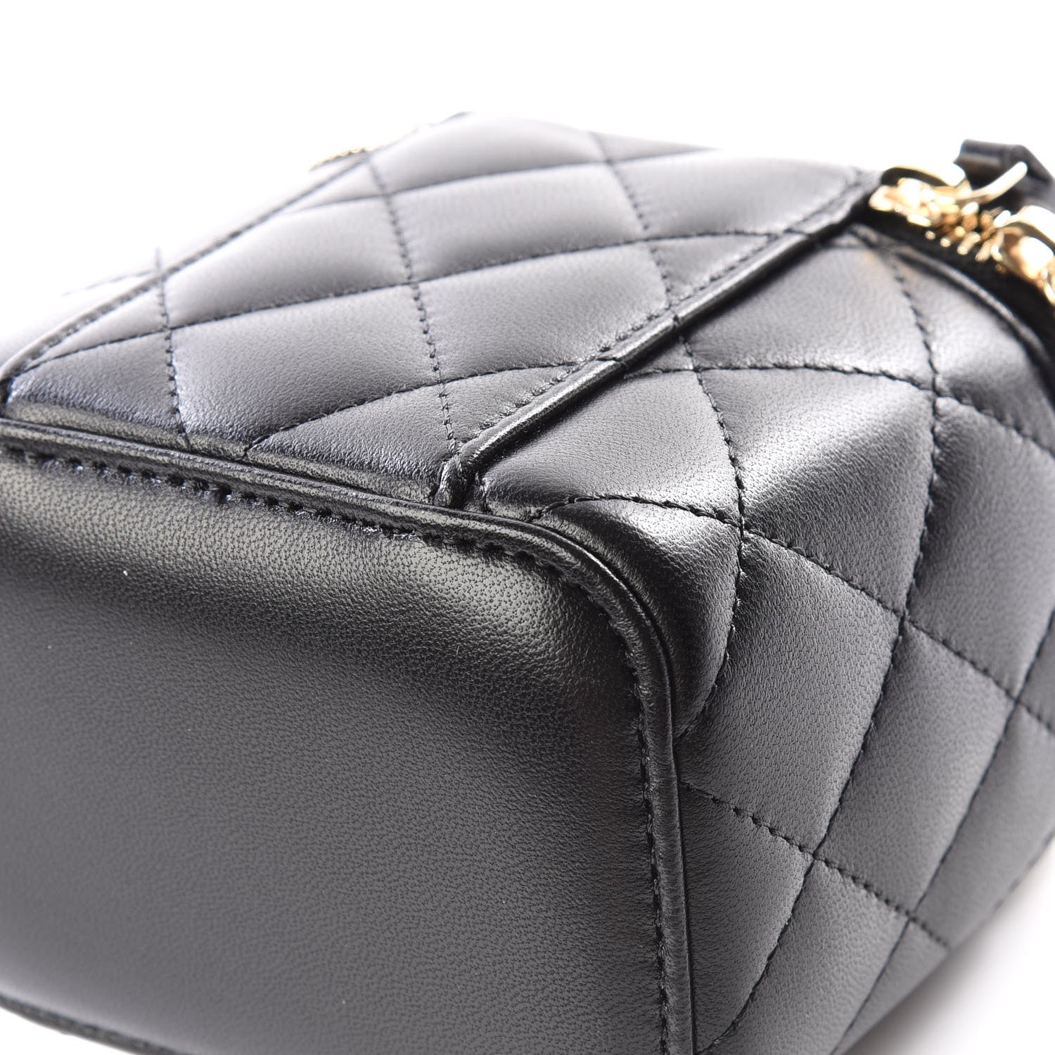 Chanel Lambskin Quilted Mini Vanity Case With Chain Black 8 of 12