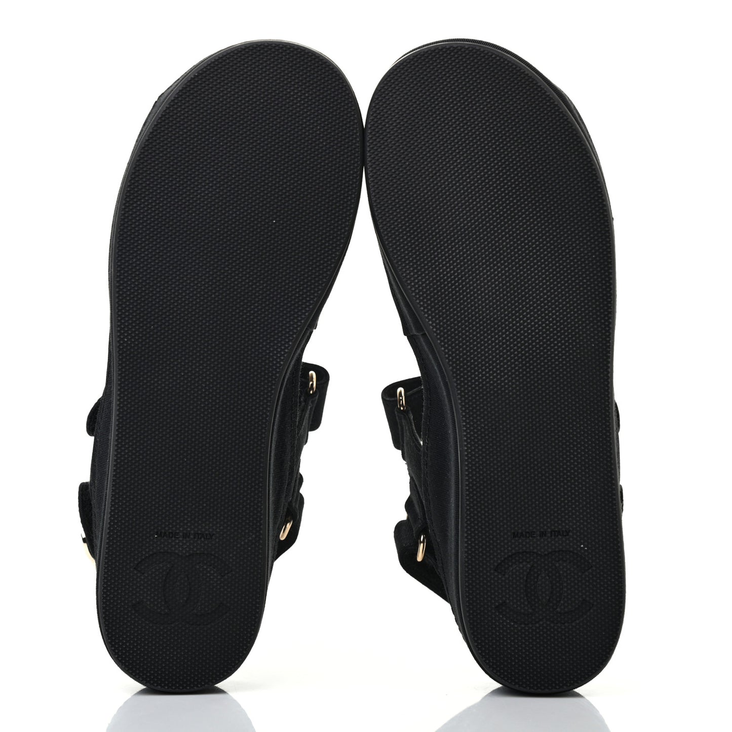 Grosgrain Crystal Logo Platform Sandals 35 Black