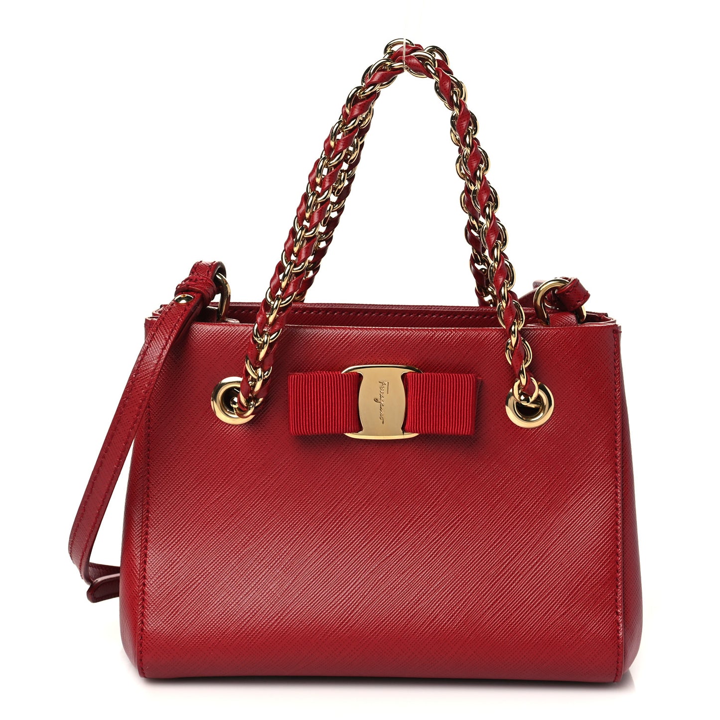 Printed Calfskin Mini Melike Shoulder Bag Rosso