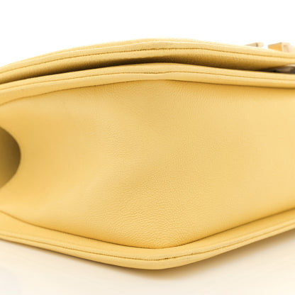 Chanel Caviar Chevron Quilted Medium Boy Flap Yellow 9 of 11
