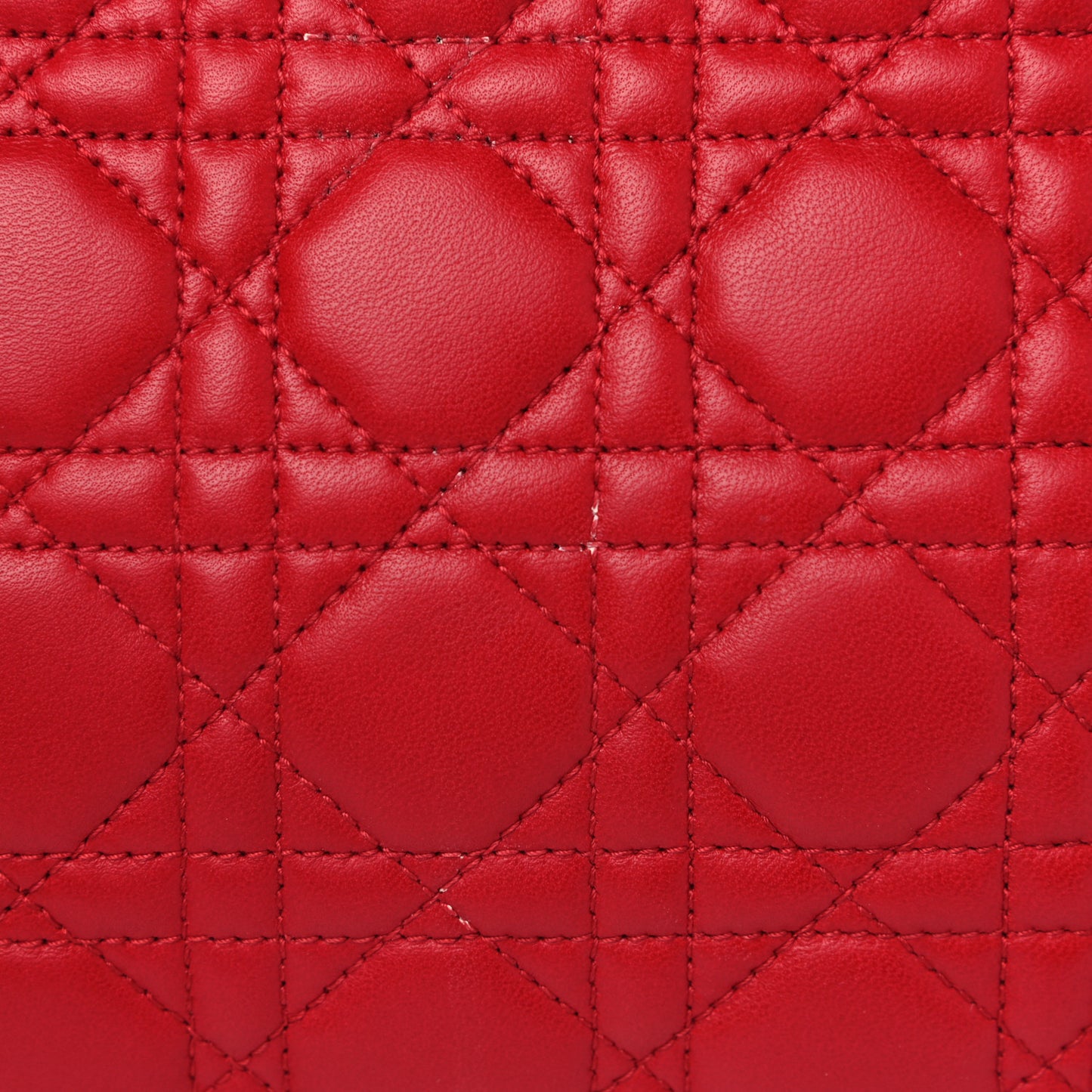 Lambskin Cannage Large Dior Soft Shopping Tote Red