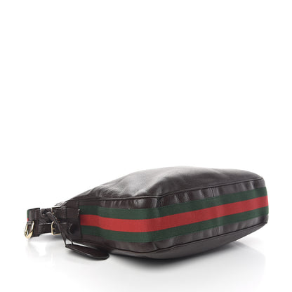 Gucci Calfskin Web Heritage Shoulder Bag Dark Brown 3 of 10