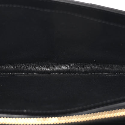 Saint Laurent Grain De Poudre Matelasse Chevron Monogram Chain Wallet Black 5 of 12