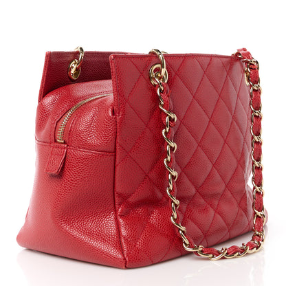 Chanel Caviar Quilted Petit Timeless Shopping Tote PTT Red 3 of 11