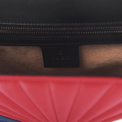 Gucci Calfskin Bamboo Trapuntata Queen Margaret Top Handle Bag Blue Agata Hibiscus Red Mystic White Sugar Pink 9 of 11