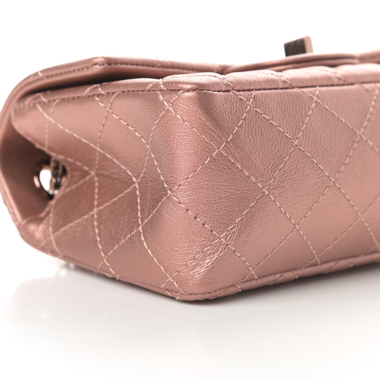 Chanel Metallic Grained Calfskin Quilted 2.55 Reissue Mini Flap Copper Pink 9 of 12
