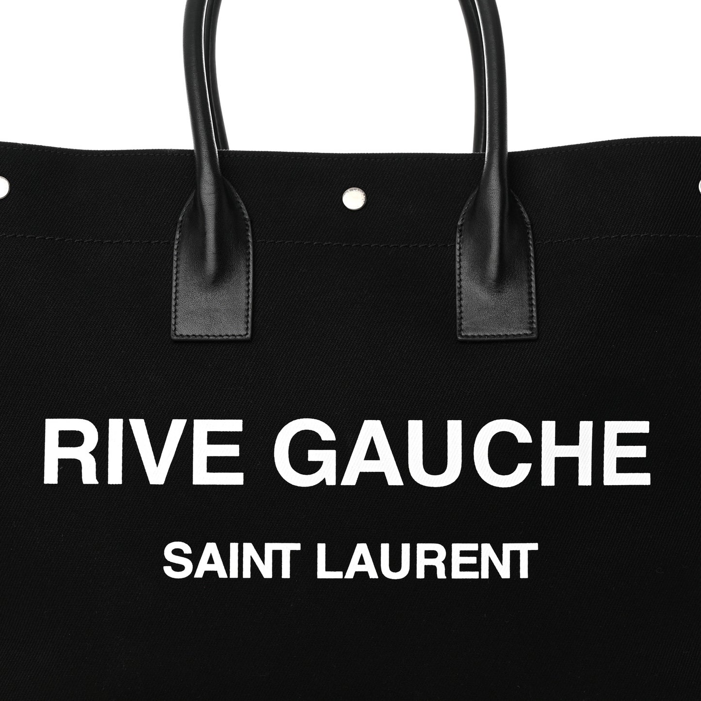 Linen Calfskin Rive Gauche Tote Black